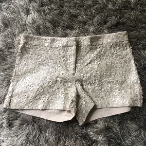 Express Champagne Sequin Shorts